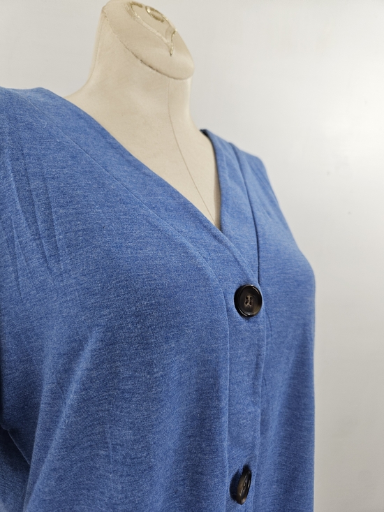 ticticmiss Tops - TICTICMISS V-Neck Button Front Blue Women's Top Size Medium